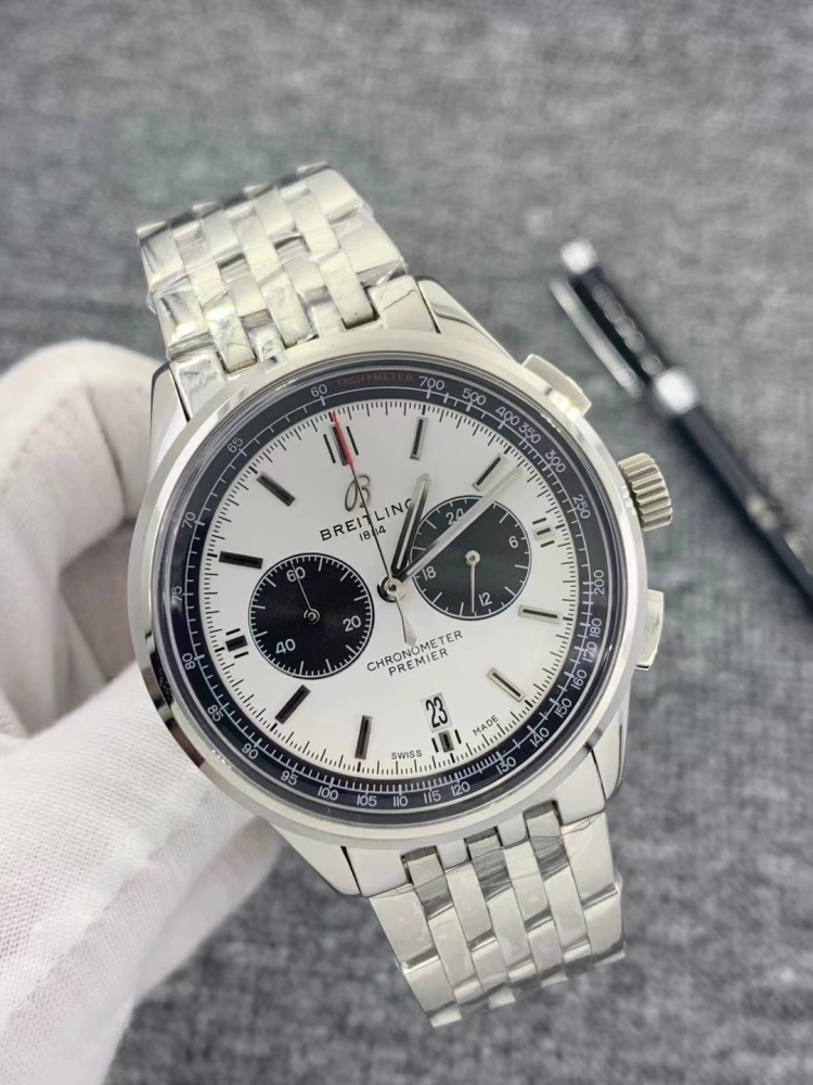 Men's Quartz Watch Chronograph 904L Stainless Steel 46 mm- BR 81