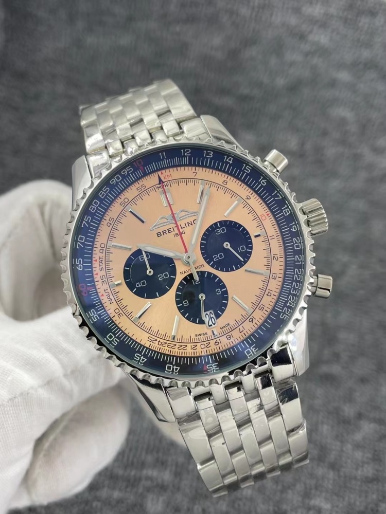 Men's Quartz Watch Chronograph 904L Stainless Steel 46 mm- BR 75