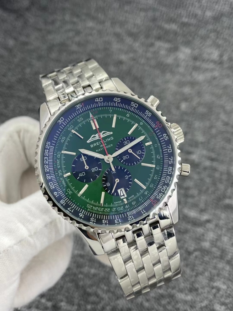 Men's Quartz Watch Chronograph 904L Stainless Steel 46 mm- BR 75