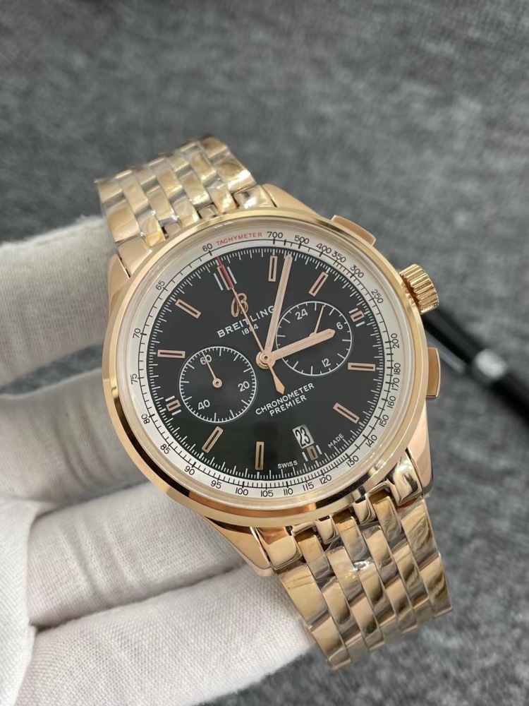 Men's Quartz Watch Chronograph 904L Stainless Steel 46 mm- BR 81