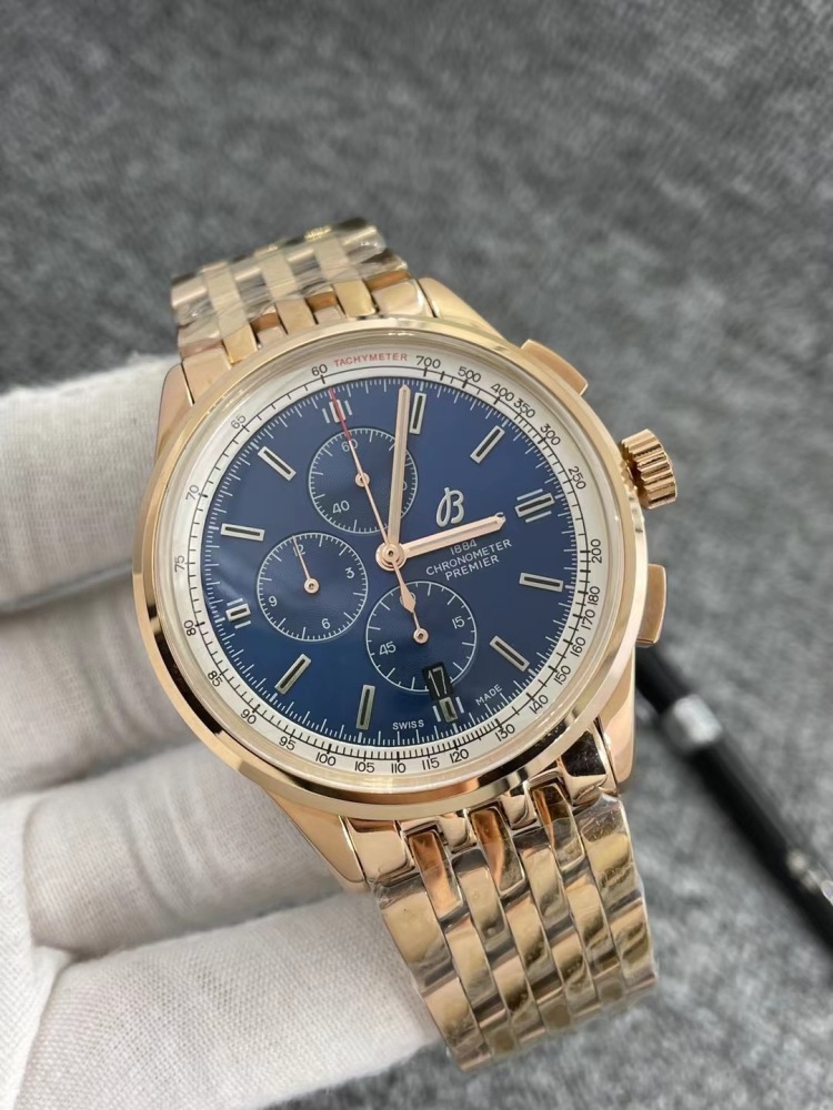 Men's Quartz Watch Chronograph 904L Stainless Steel 46 mm- BR 81