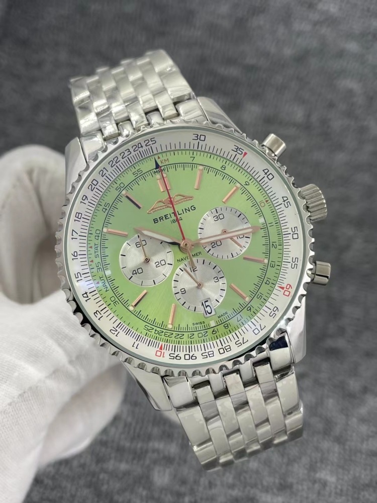 Men's Quartz Watch Chronograph 904L Stainless Steel 46 mm- BR 75