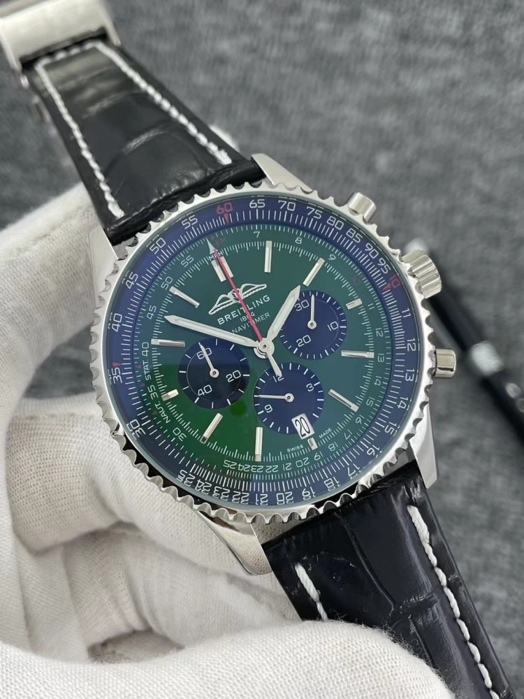 Men's Quartz Watch Chronograph 904L Stainless Steel 46 mm- BR 75