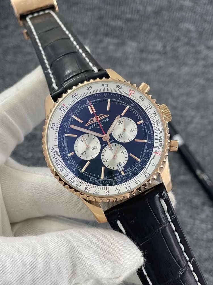 Men's Quartz Watch Chronograph 904L Stainless Steel 46 mm- BR 76