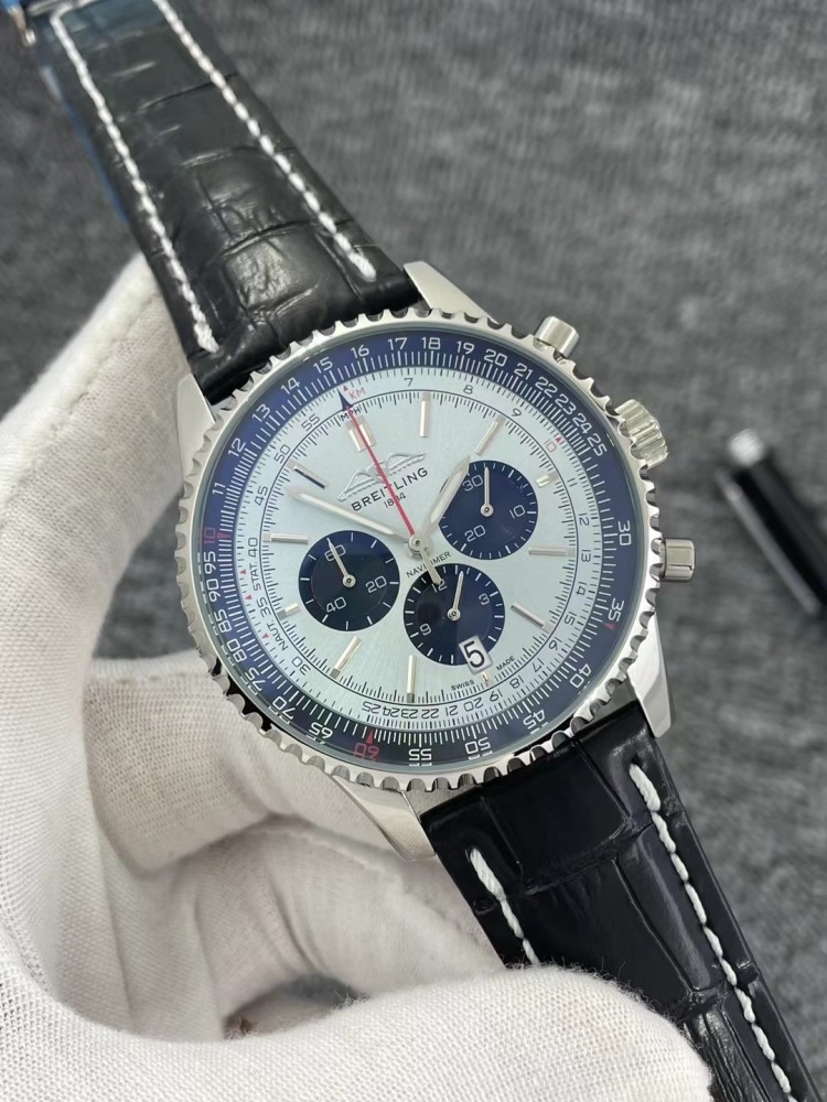 Men's Quartz Watch Chronograph 904L Stainless Steel 46 mm- BR 75