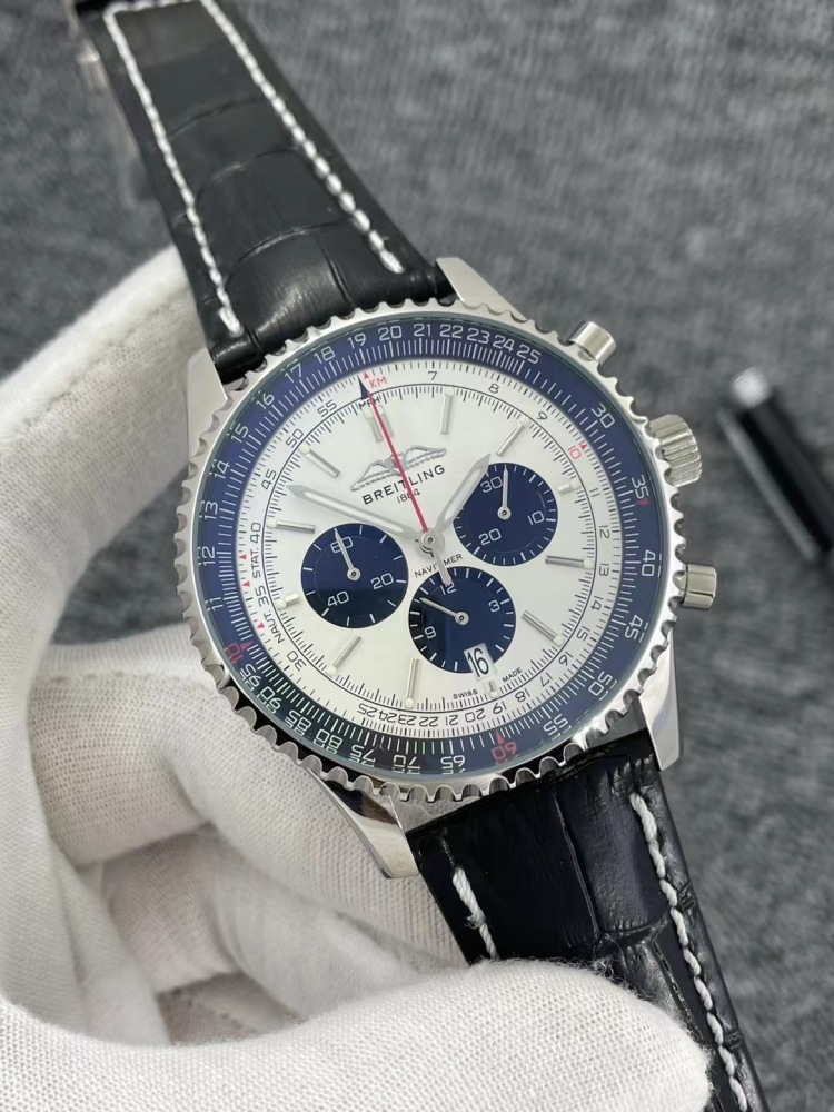 Men's Quartz Watch Chronograph 904L Stainless Steel 46 mm- BR 75