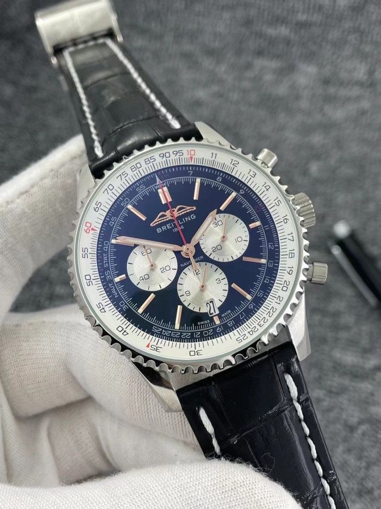 Men's Quartz Watch Chronograph 904L Stainless Steel 46 mm- BR 75