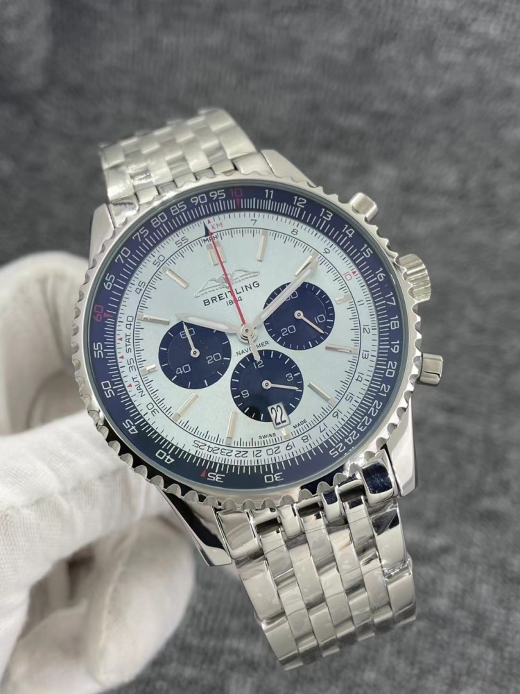 Men's Quartz Watch Chronograph 904L Stainless Steel 46 mm- BR 75