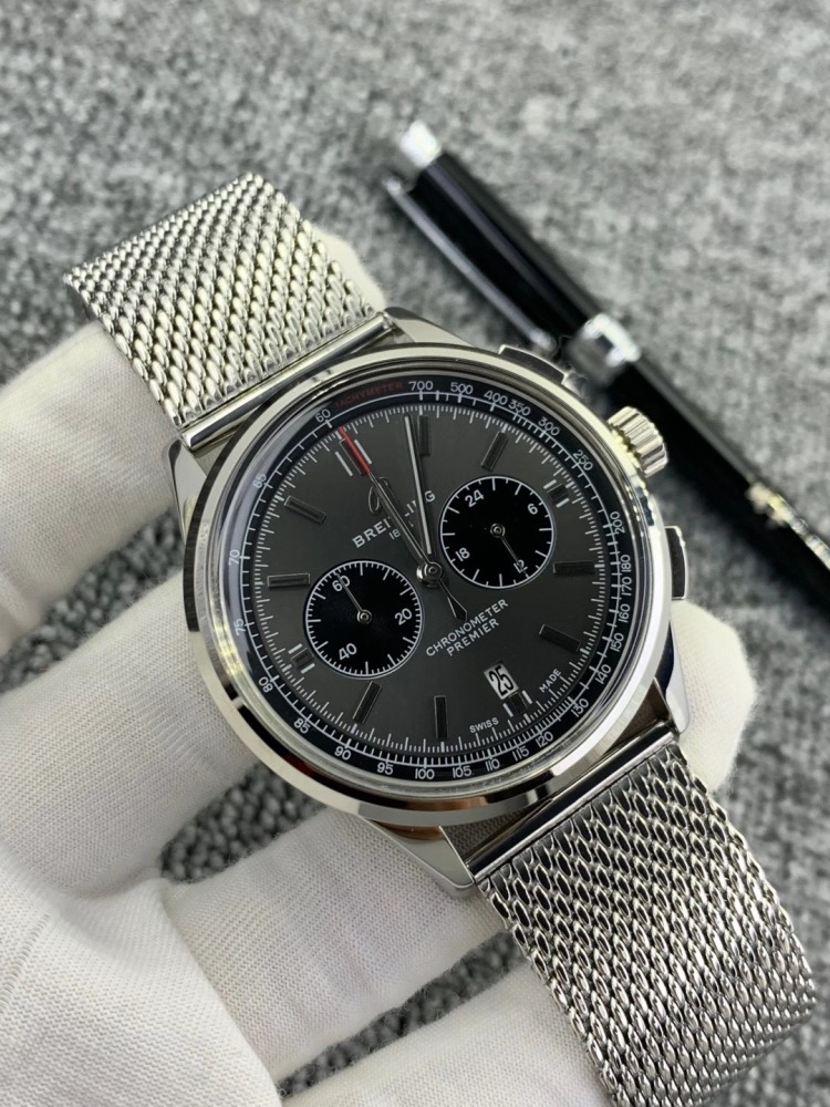 Men's Quartz Watch Chronograph 904L Stainless Steel 42mm- BR 98