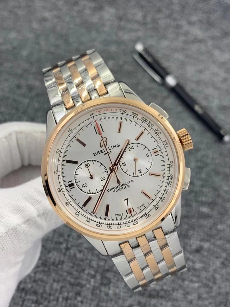 Men's Quartz Watch Chronograph 904L Stainless Steel 46 mm- BR 81