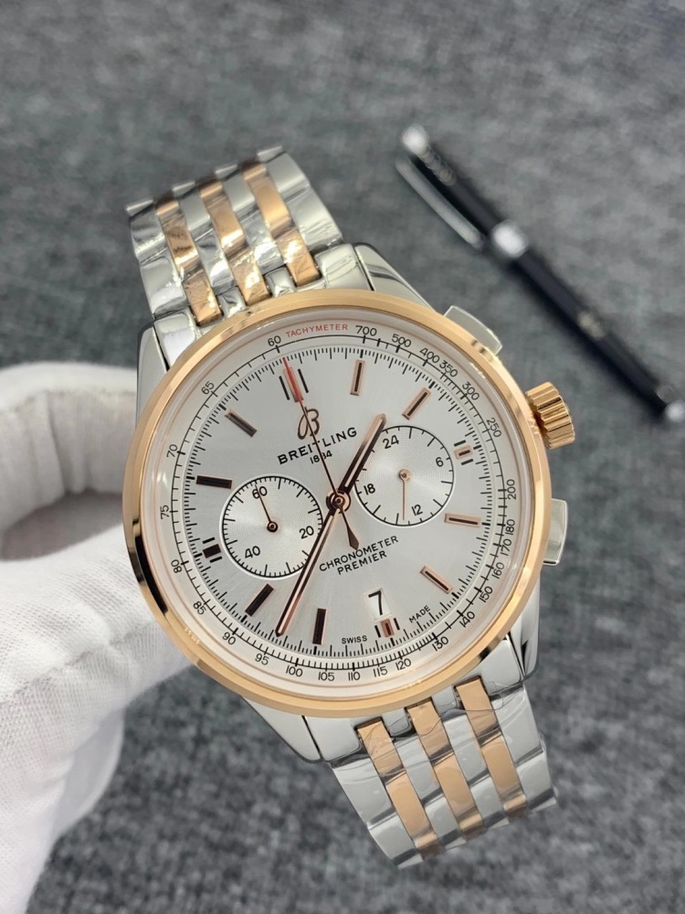 Men's Quartz Watch Chronograph 904L Stainless Steel 46 mm- BR 83