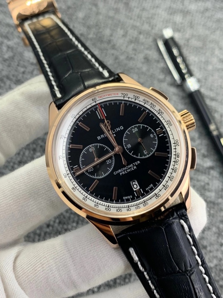 Men's Quartz Watch Chronograph 904L Stainless Steel 42mm- BR 96