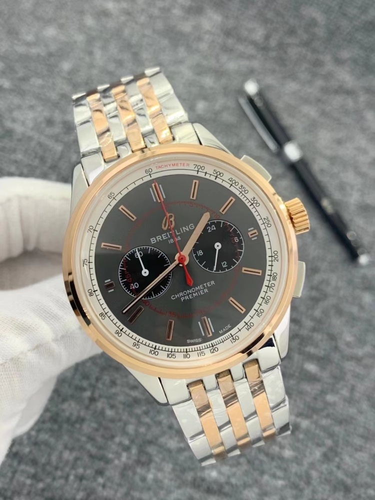 Men's Quartz Watch Chronograph 904L Stainless Steel 46 mm- BR 81