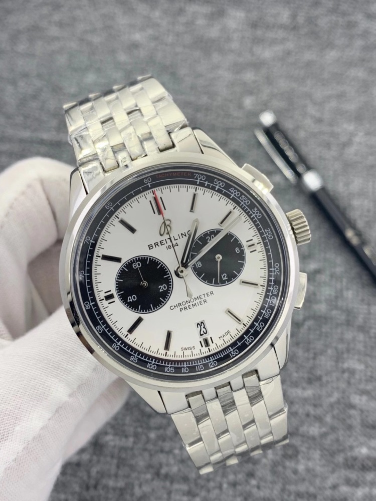 Men's Quartz Watch Chronograph 904L Stainless Steel 46 mm- BR 82