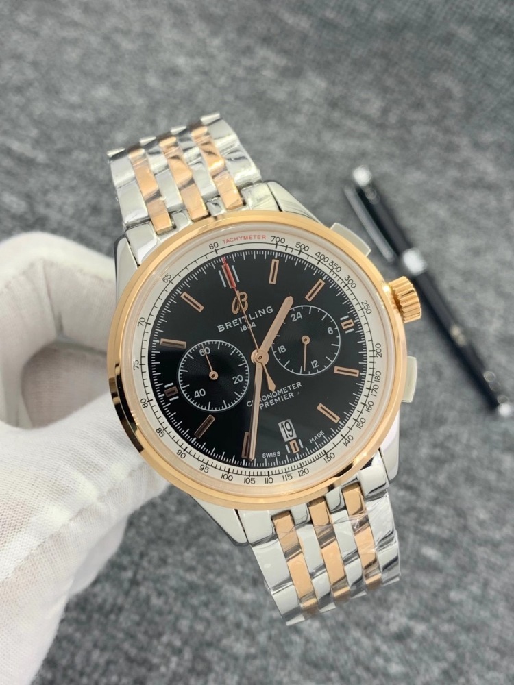 Men's Quartz Watch Chronograph 904L Stainless Steel 46 mm- BR 83
