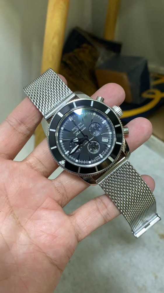 Men's Quartz Watch Chronograph 904L Stainless Steel 46 mm- BR 74