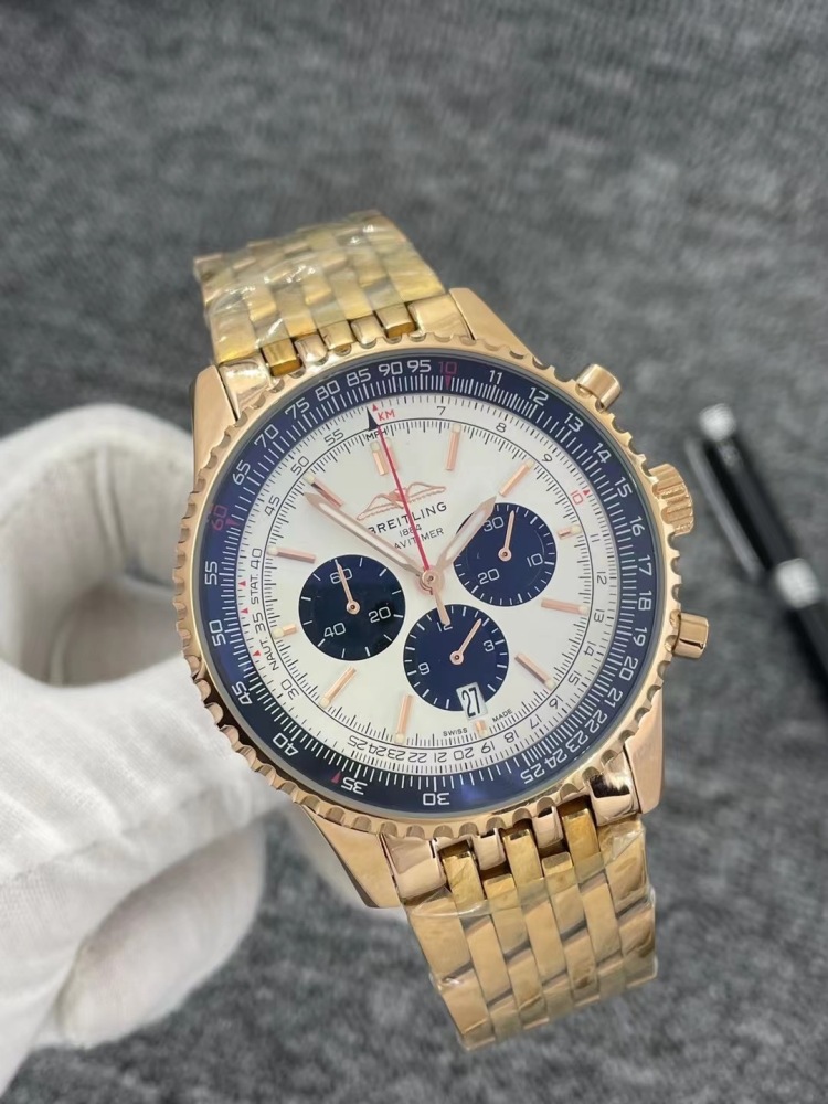 Men's Quartz Watch Chronograph 904L Stainless Steel 46 mm- BR 76