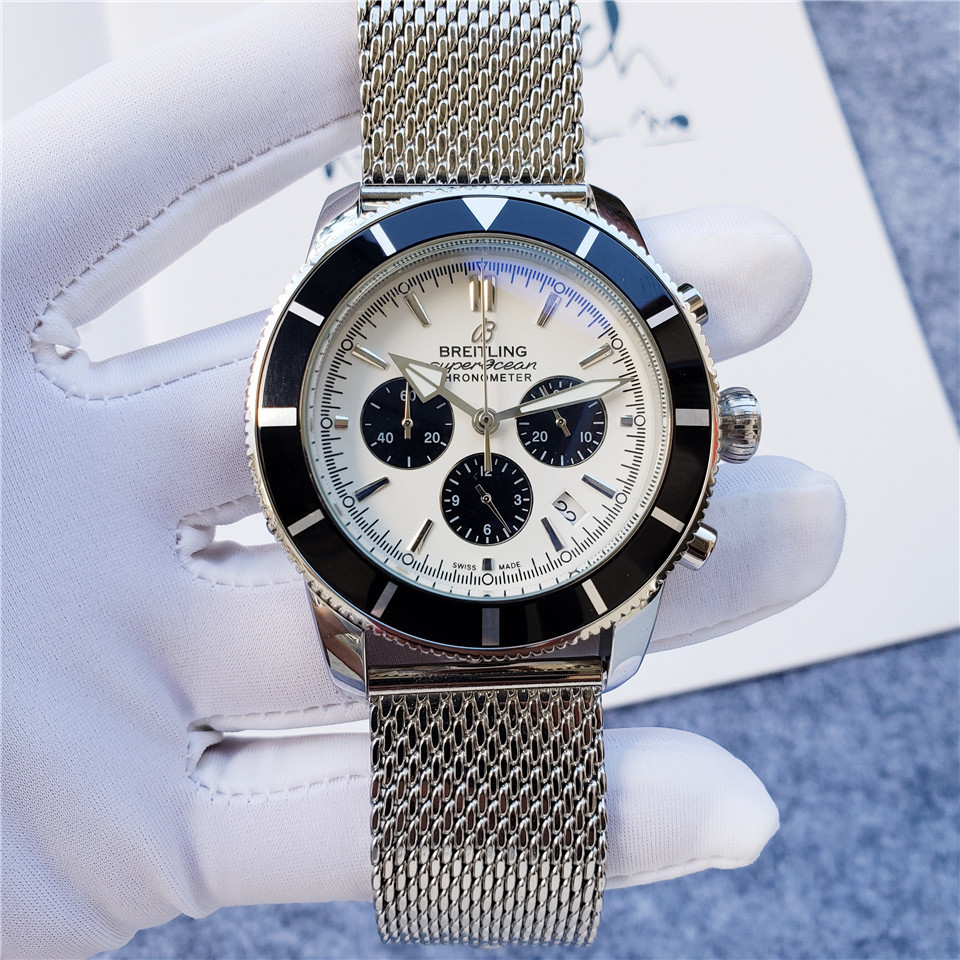 Men's Quartz Watch Chronograph 904L Stainless Steel 46 mm- BR 58