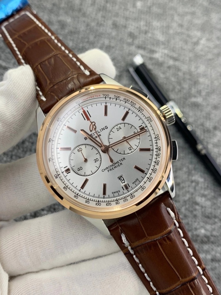 Men's Quartz Watch Chronograph 904L Stainless Steel 42mm- BR 95