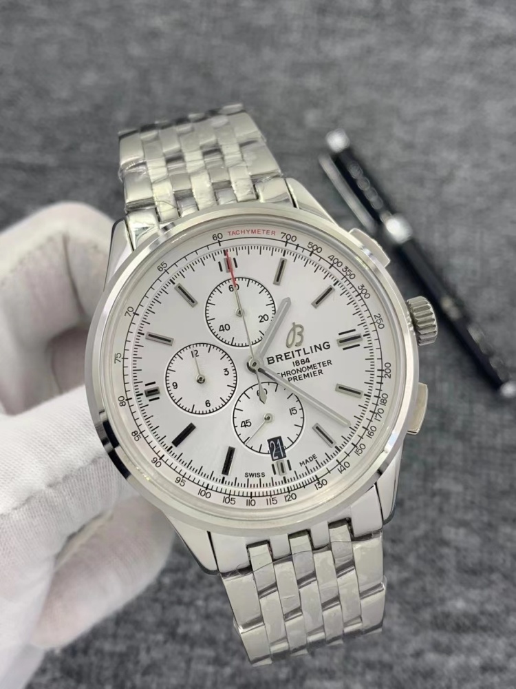 Men's Quartz Watch Chronograph 904L Stainless Steel 46 mm- BR 81