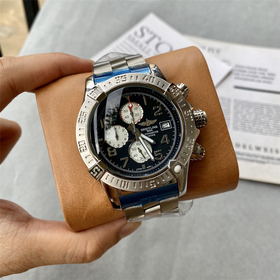 Men's Quartz Watch Chronograph 904L Stainless Steel 45 mm- BR 54