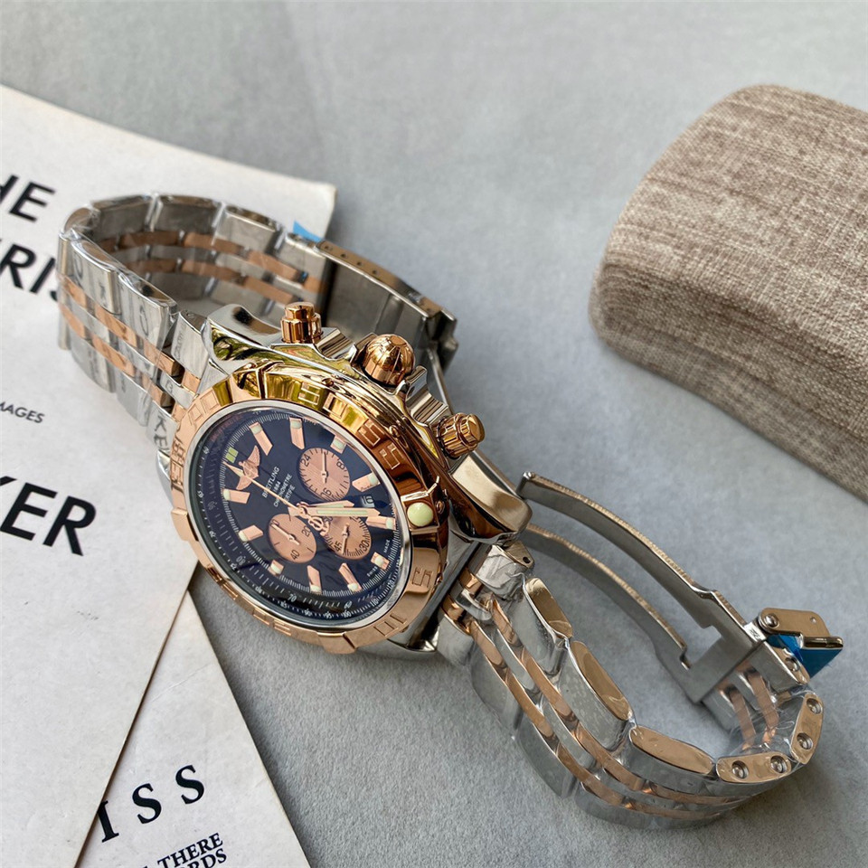 Men's Quartz Watch Chronograph 904L Stainless Steel 46 mm- BR 47