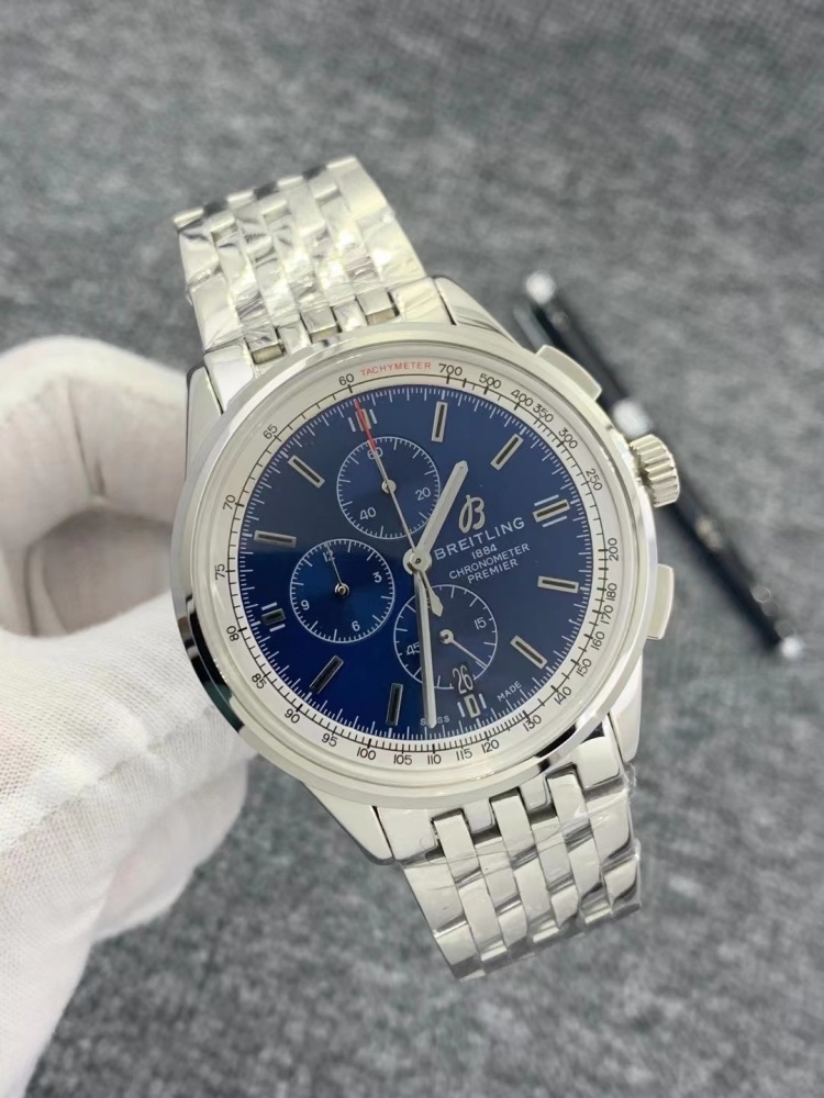 Men's Quartz Watch Chronograph 904L Stainless Steel 46 mm- BR 81