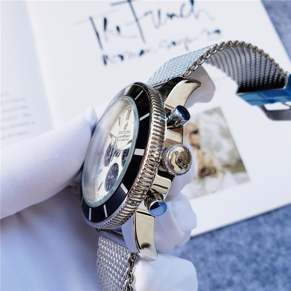 Men's Quartz Watch Chronograph 904L Stainless Steel 46 mm- BR 58