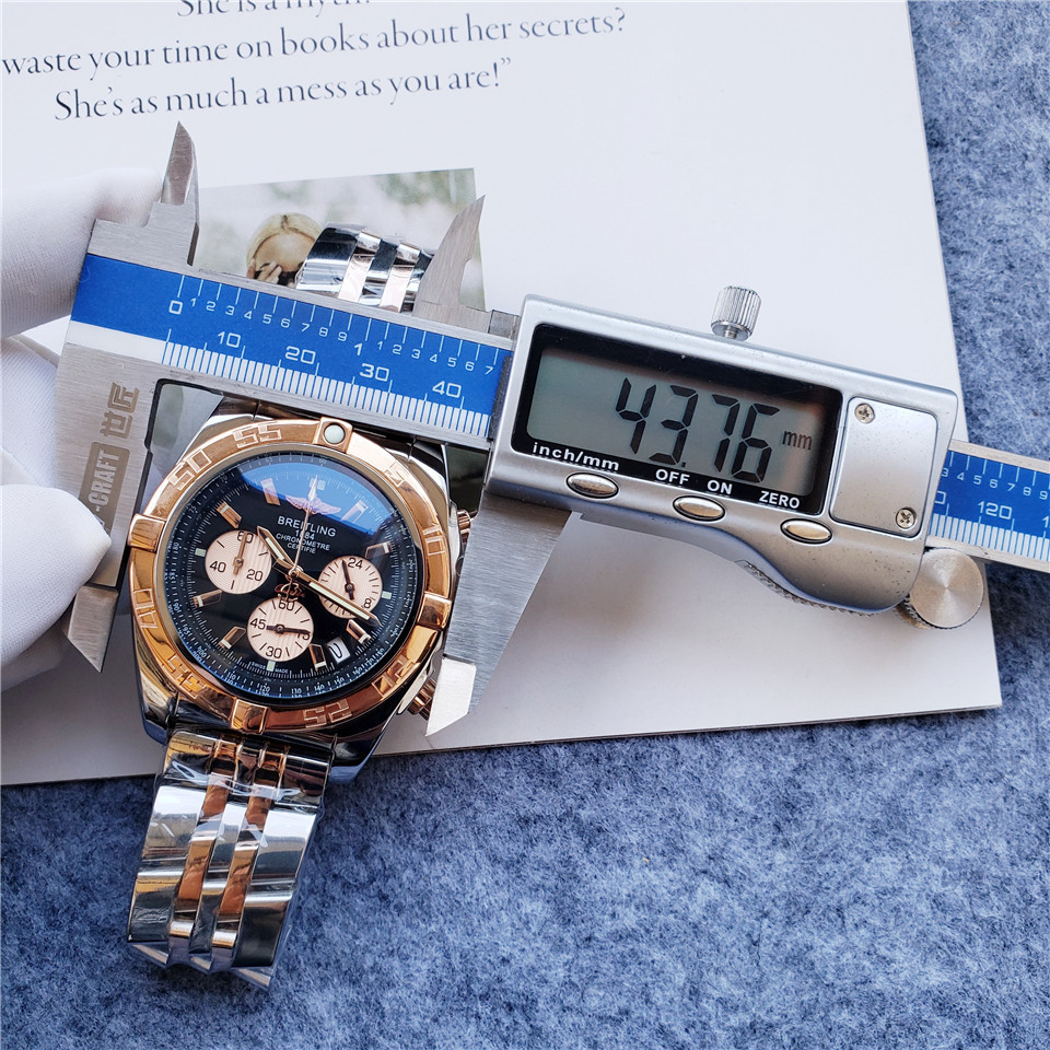 Men's Quartz Watch Chronograph 904L Stainless Steel 43.7 mm- BR 60