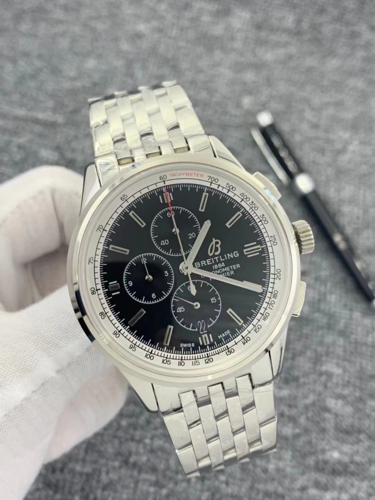 Men's Quartz Watch Chronograph 904L Stainless Steel 46 mm- BR 81