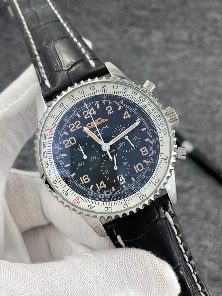 Men's Quartz Watch Chronograph 904L Stainless Steel 46 mm- BR 75