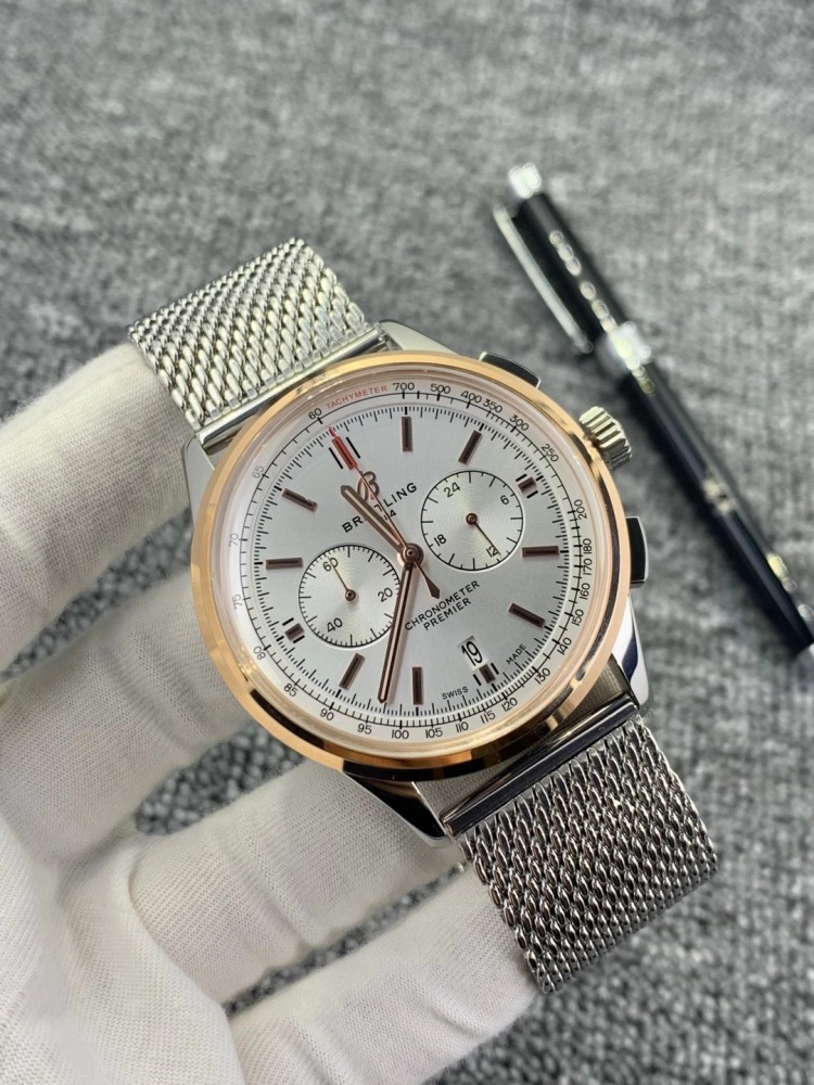 Men's Quartz Watch Chronograph 904L Stainless Steel 42mm- BR 95
