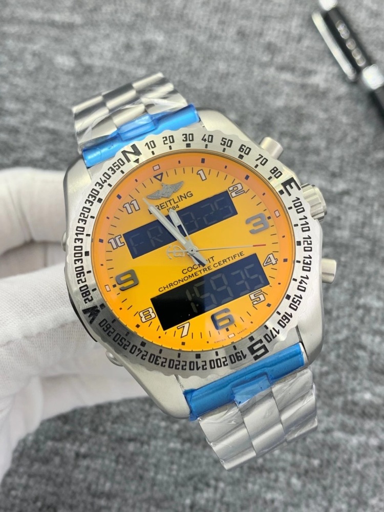 Men's Quartz Watch Chronograph 904L Stainless Steel 46 mm- BR 90