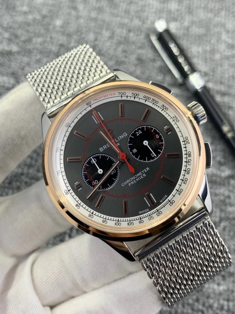 Men's Quartz Watch Chronograph 904L Stainless Steel 42mm- BR 95