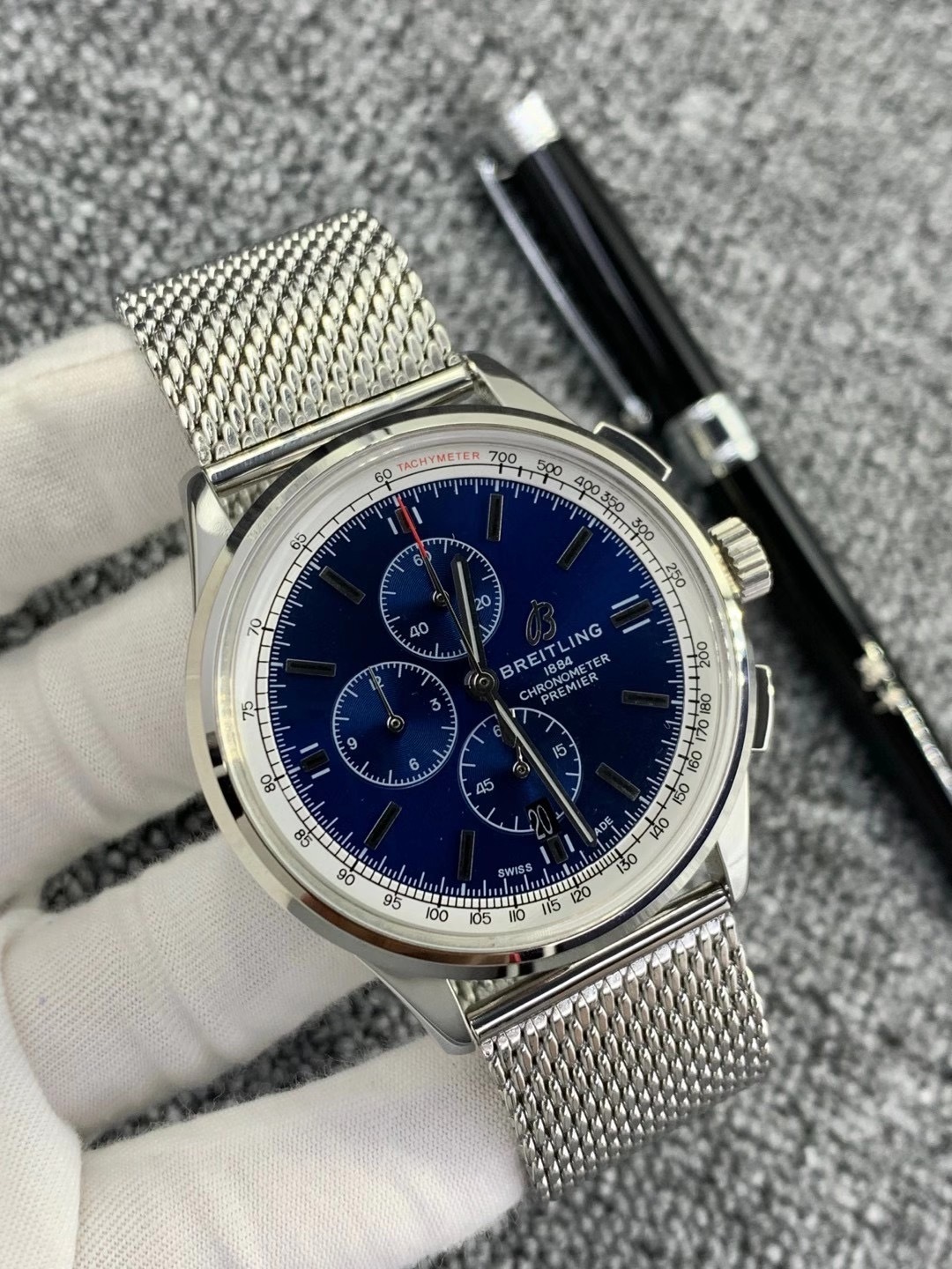 Men's Quartz Watch Chronograph 904L Stainless Steel 42mm- BR 97