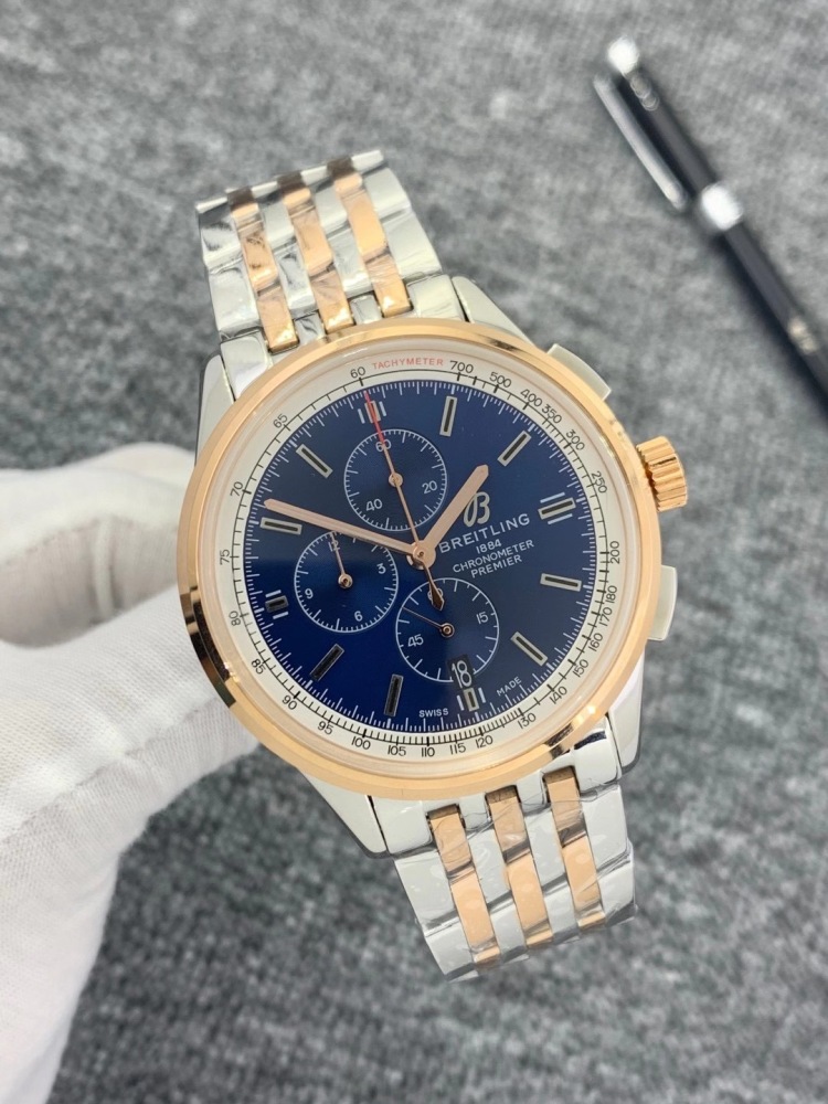 Men's Quartz Watch Chronograph 904L Stainless Steel 46 mm- BR 83