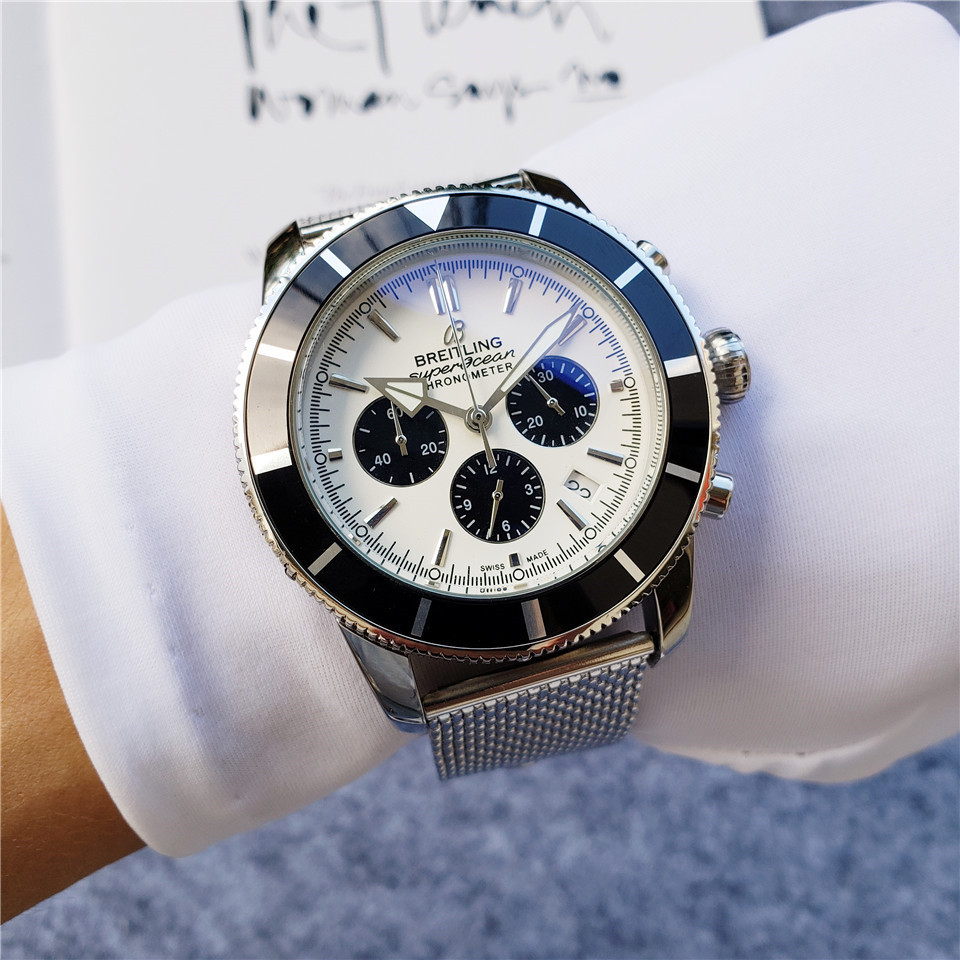 Men's Quartz Watch Chronograph 904L Stainless Steel 46 mm- BR 58