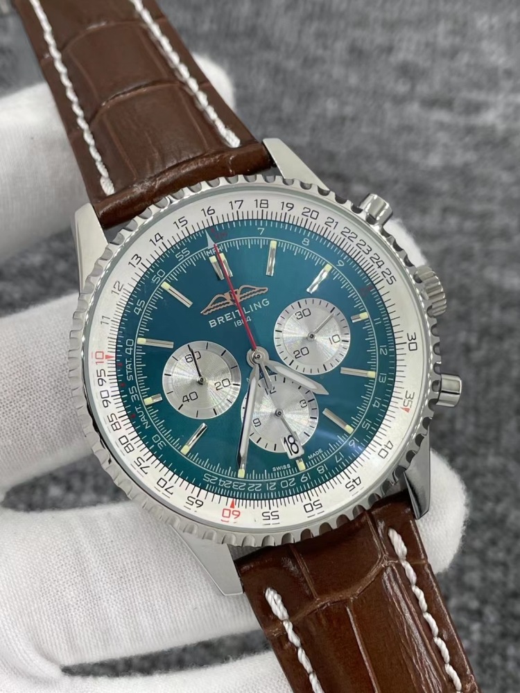 Men's Quartz Watch Chronograph 904L Stainless Steel 46mm- BR 186