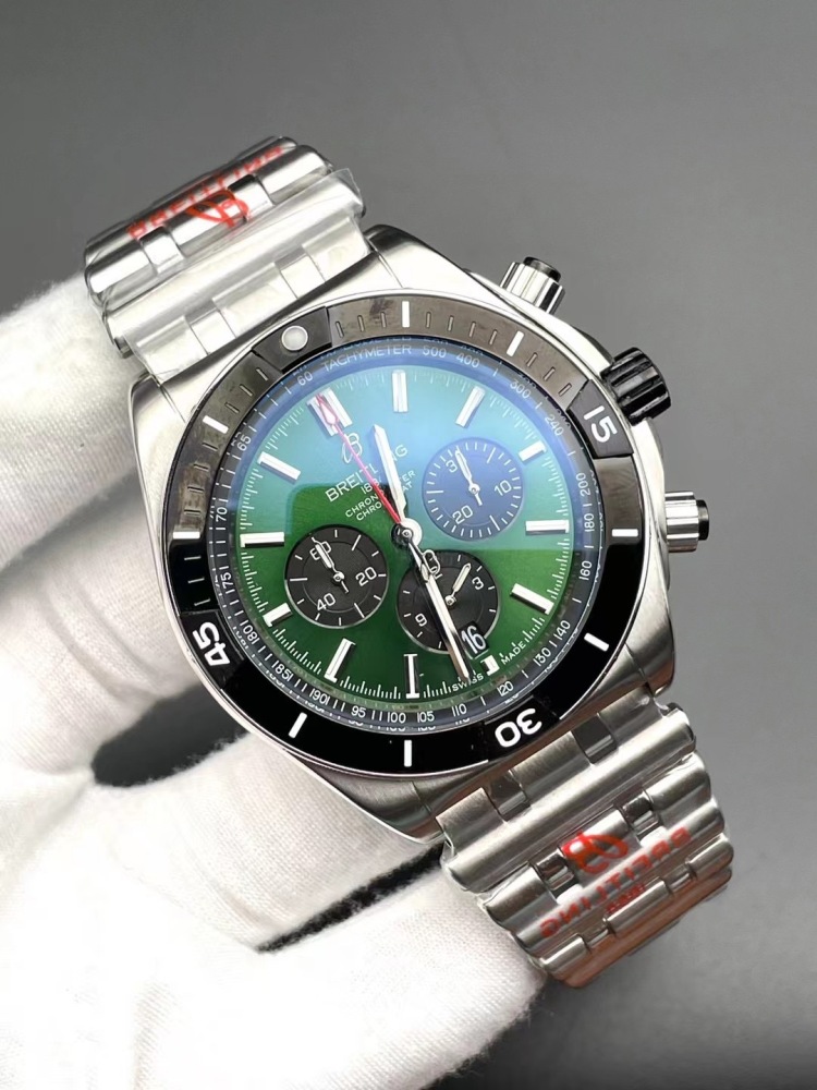 Men's Quartz Watch Chronograph 904L Stainless Steel 46mm- BR 180