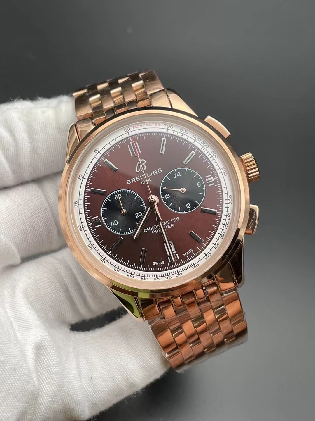 Men's Quartz Watch Chronograph 904L Stainless Steel 46mm- BR 183
