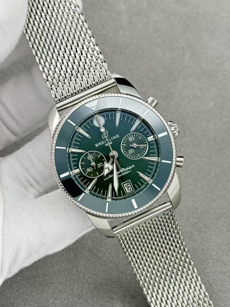 Men's Quartz Watch Chronograph 904L Stainless Steel 43mm- BR 221