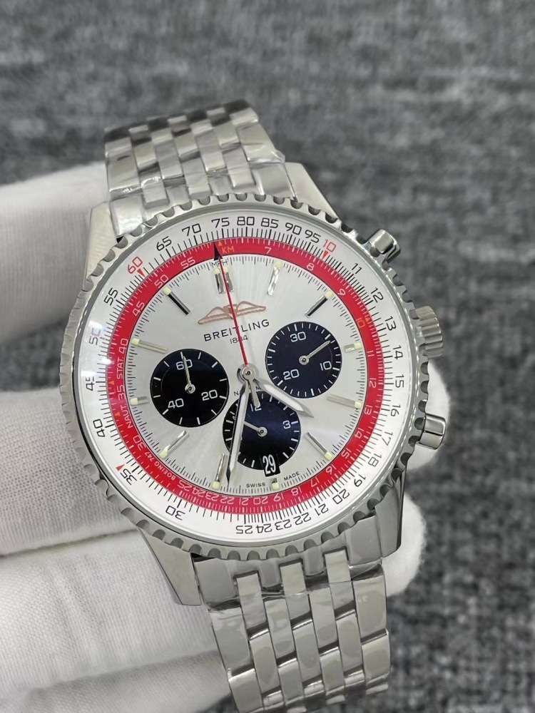 Men's Quartz Watch Chronograph 904L Stainless Steel 46mm- BR 186