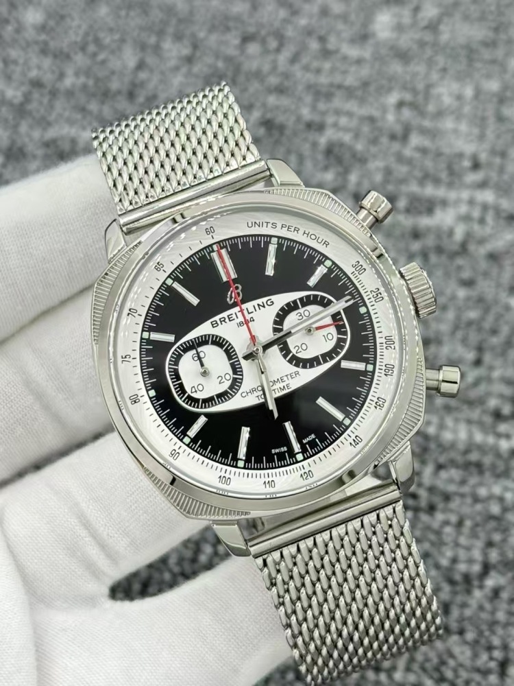Men's Quartz Watch Chronograph 904L Stainless Steel 43mm- BR 216