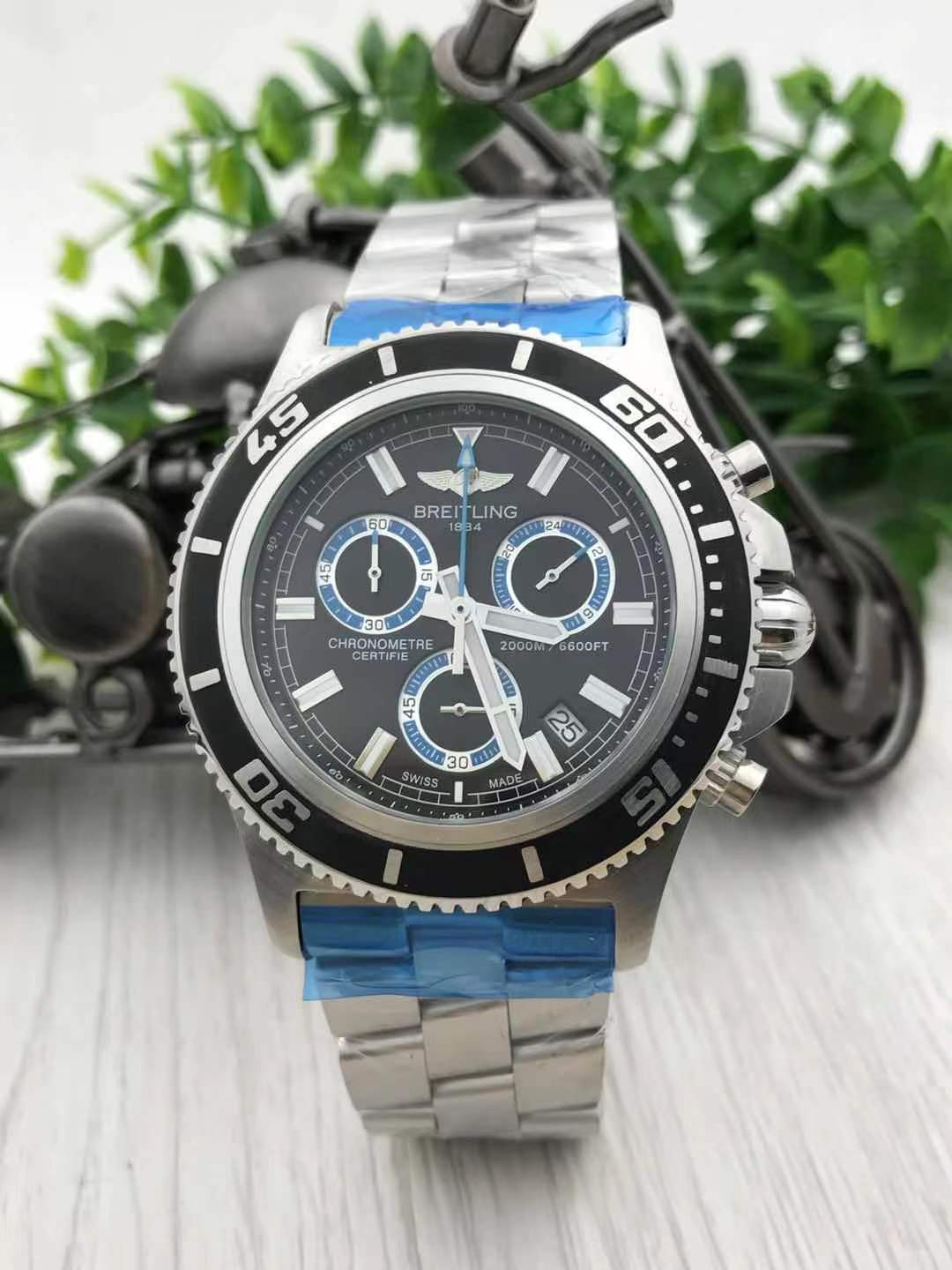 Men's Quartz Watch Chronograph 904L Stainless Steel 46mm- BR 167