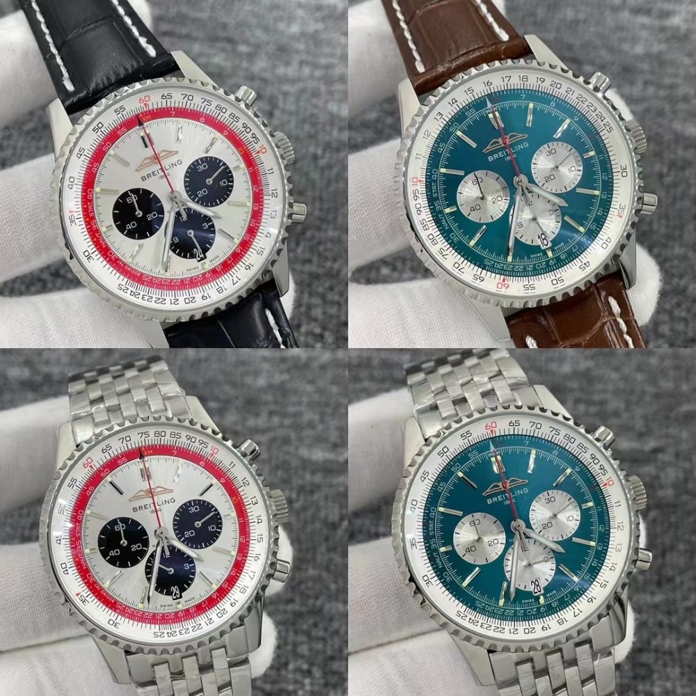 Men's Quartz Watch Chronograph 904L Stainless Steel 46mm- BR 186