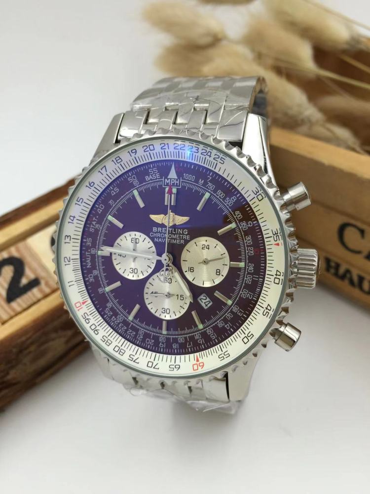 Men's Quartz Watch Chronograph 904L Stainless Steel 46mm- BR 189