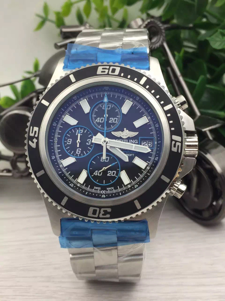 Men's Quartz Watch Chronograph 904L Stainless Steel 46mm- BR 154