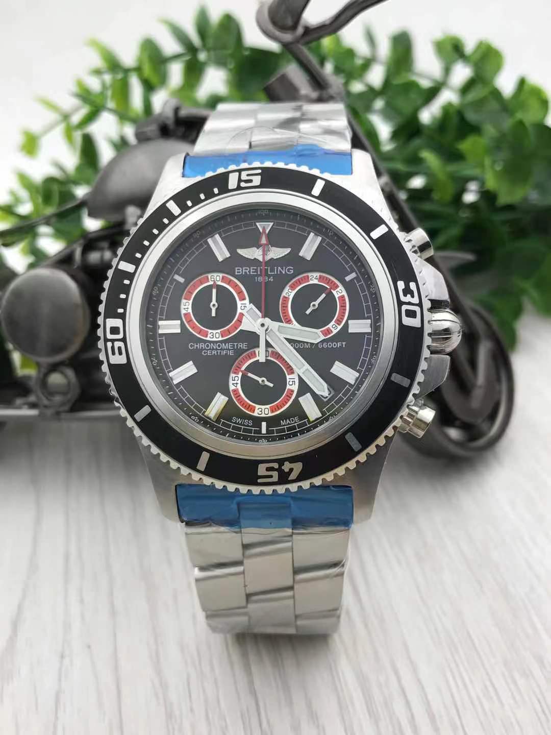 Men's Quartz Watch Chronograph 904L Stainless Steel 46mm- BR 167