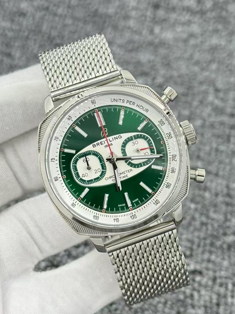 Men's Quartz Watch Chronograph 904L Stainless Steel 43mm- BR 216