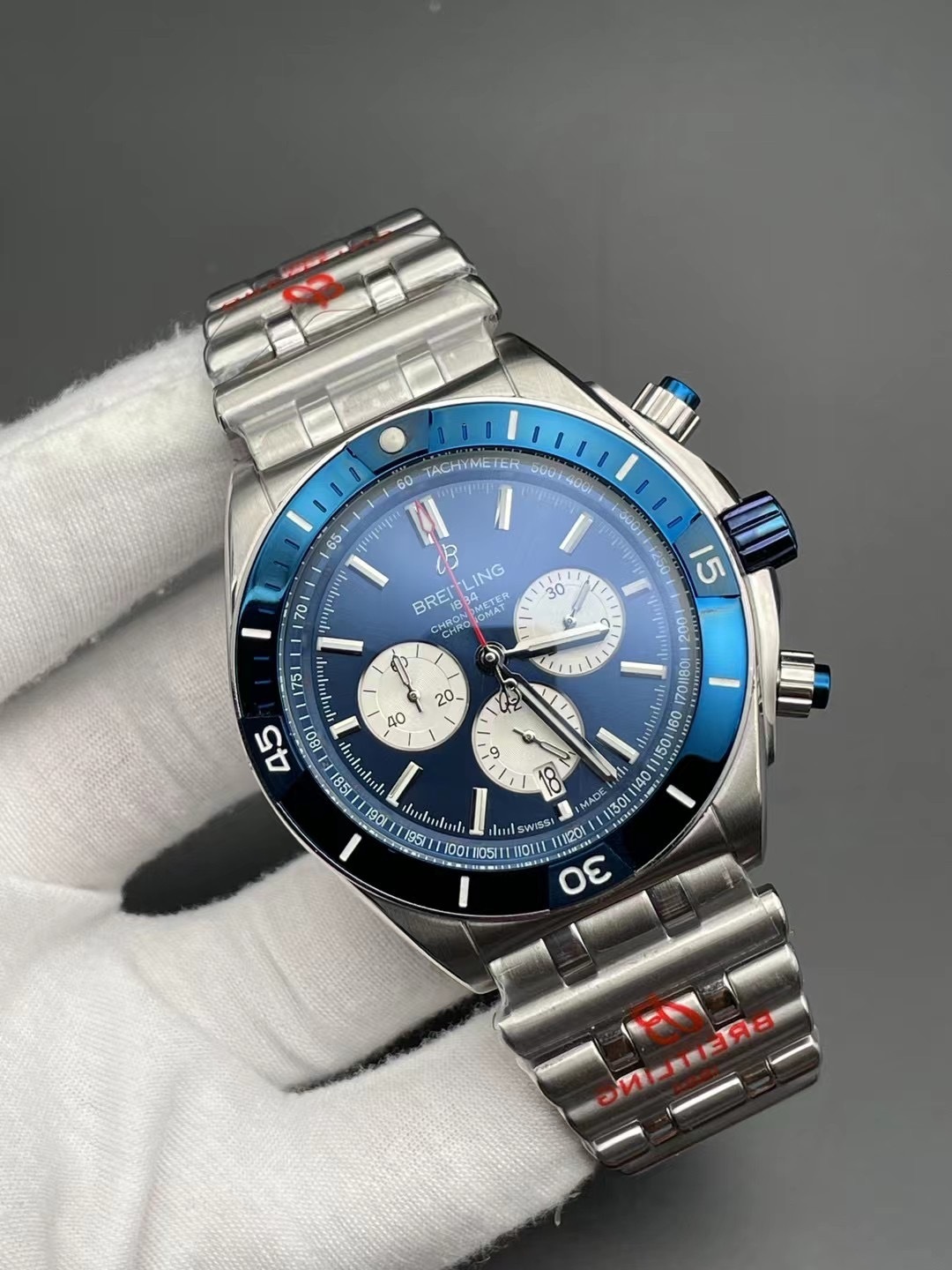 Men's Quartz Watch Chronograph 904L Stainless Steel 46mm- BR 181
